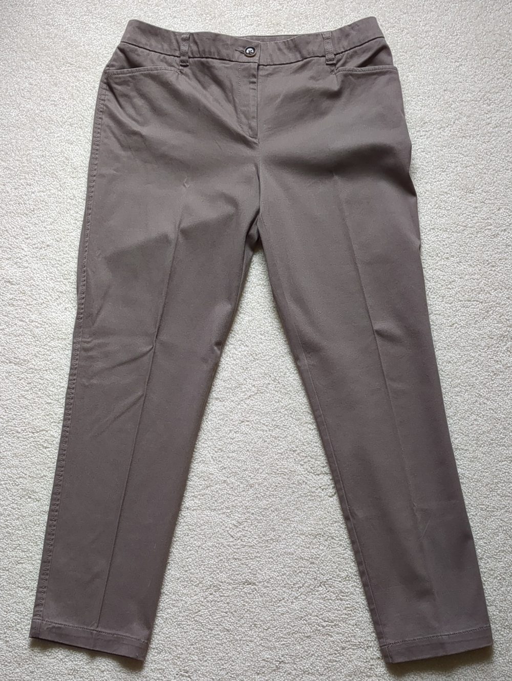 Chico's Straight-Leg Pants in Taupe Brown